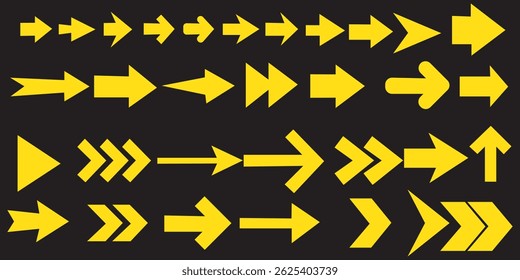Black arrow icon big sets. Vector arrow illustration