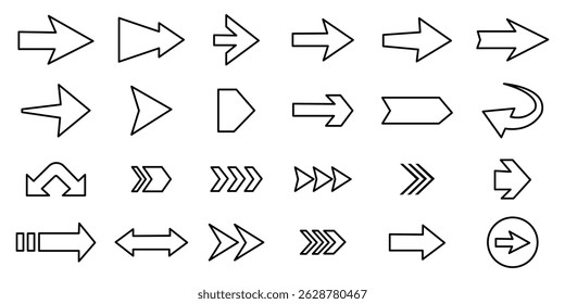 Black arrow icon big sets. Arrow icon set.