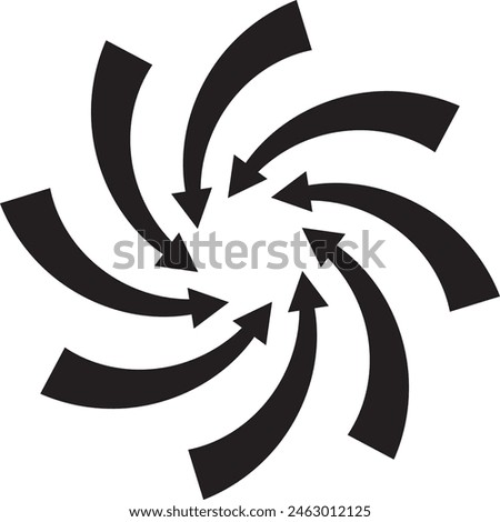 Black arrow icon concentrating toward the center