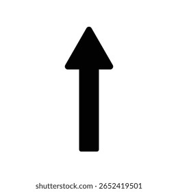 Black Up Arrow Icon Design, Bold Directional Vector