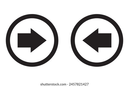 black arrow Icon, black  arrow direction on a white background.Black arrow icon, Black arrow indicator