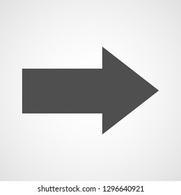 Black arrow icon in flat style. Vector illustration. Arrow to right, isolated on light background.