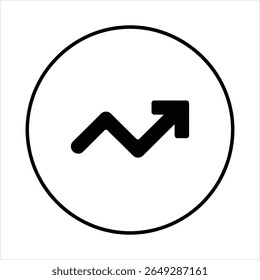 Schwarzer Pfeil Symbol Inside White Circle Wachstum zu erhöhen