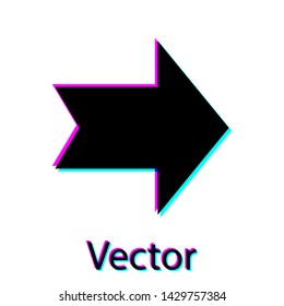Black Arrow icon isolated on white background. Direction Arrowhead symbol. Navigation pointer sign.  Vector Illustration