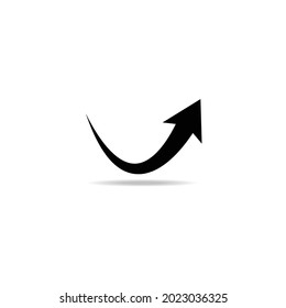 Icono de flecha negra aislado en fondo blanco. Ilustración del vector