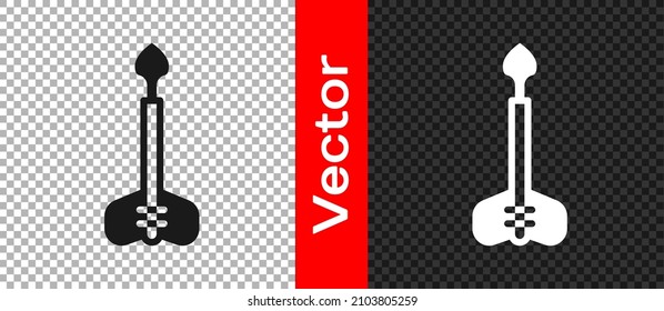 Black Arrow icon isolated on transparent background.  Vector