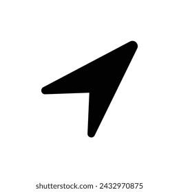 Black arrow icon isolated on a white background. Black triangle. Play button. Vector illustration. Eps file 617.