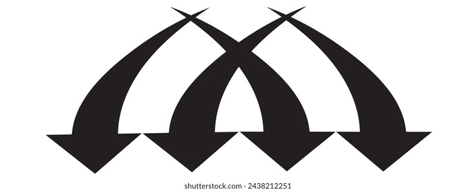 Schwarzes Pfeilsymbol auf transparentem Hintergrund. Flaches Pfeilsymbol für Website, Logo, App und Design. Symbol für gebogenen Pfeil 