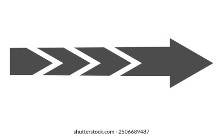 Black arrow icon isolated on white background.