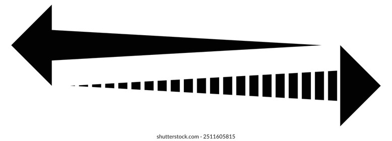 Black arrow icon isolated on white background. Horizontal dual long straight , right and left side arrow signs. Arrow indicated the direction symbol. design eps 10