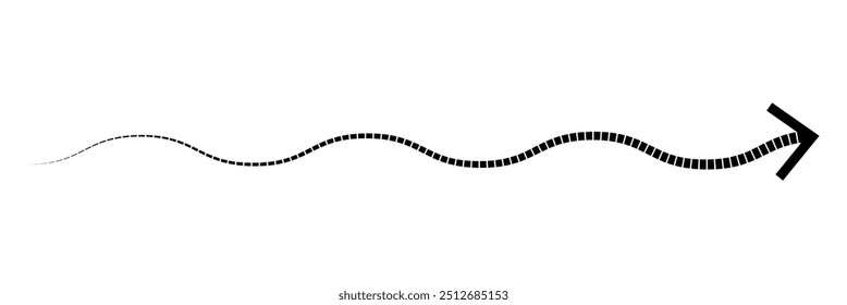 Black arrow icon isolated on white background.  Arrow indicated the direction symbol. Curved and straight arrow icon vector. design eps 10