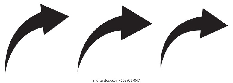 Black arrow icon isolated on white background. Horizontal dual long straight , right and left side arrow signs. Arrow indicated the direction symbol. Curved and straight arrow icon vector.