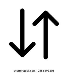 Black arrow icon isolated on white background. Horizontal dual long straight , right and left side arrow signs. Arrow indicated the direction symbol.