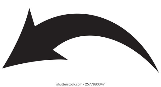 Black arrow icon isolated on white background. Horizontal dual long straight , right and left side arrow signs. Arrow indicated the direction symbol. Curved and straight arrow icon vector.