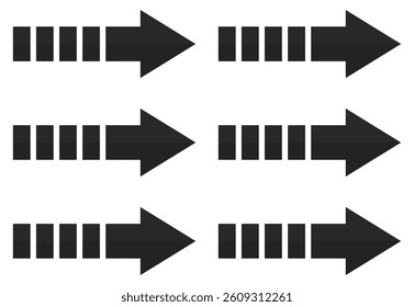 Black arrow icon isolated on white background.