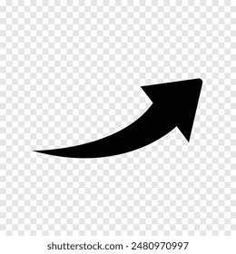 Black arrow icon on transparent background. flat style. arrow icon for your web site design, logo, app, UI. arrow indicated the direction symbol. Vector illustration. Eps file 122.