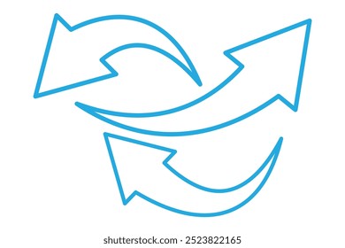 Black arrow icon on transparent background. Flat style arrow icon for your website, design, logo, app, UI., curved arrow sign.