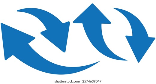 Black arrow icon on transparent background. Flat style arrow icon for your website, design, logo, app, UI., curved arrow sign. 10