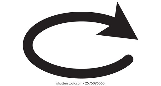 Black arrow icon on transparent background. Flat style arrow icon for your website, design, logo, app, UI., curved arrow sign. 1176