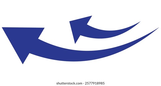 Black arrow icon on transparent background. Flat style arrow icon for your website, design, logo, app, curved arrow  design eps 10 