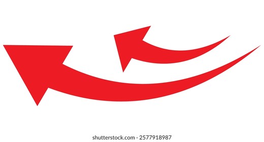 Black arrow icon on transparent background. Flat style arrow icon for your website, design, logo, app, curved arrow  design eps 10 