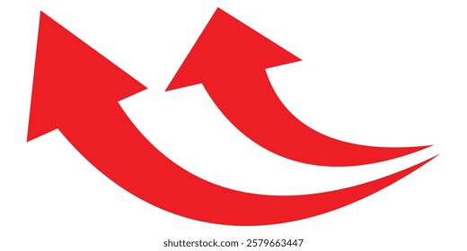 Black arrow icon on transparent background. Flat style arrow icon for your website, design, logo, app, UI., curved arrow sign.