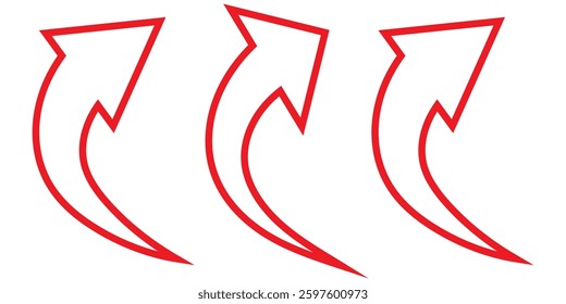 Black arrow icon on transparent background. Flat style arrow icon for your website, design, logo, app, curved arrow sign. design eps 10 
