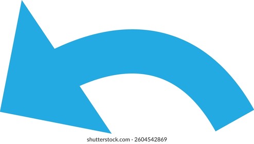Black arrow icon on transparent background. Flat style arrow icon for your website, design, logo, app, UI., curved arrow sign