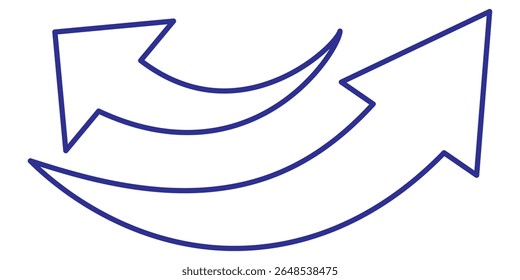 Black arrow icon on transparent background. Flat style arrow icon for your website, design, logo, app, UI., curved arrow sign.