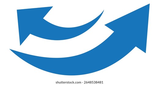 Black arrow icon on transparent background. Flat style arrow icon for your website, design, logo, app, UI., curved arrow sign.