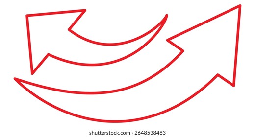Black arrow icon on transparent background. Flat style arrow icon for your website, design, logo, app, UI., curved arrow sign.