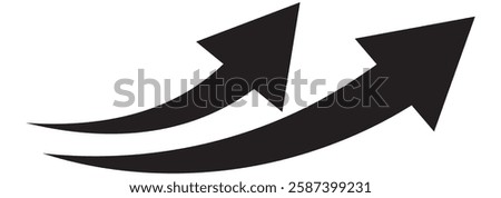 Black arrow icon on transparent background. Flat style arrow icon for your website, design, logo, app, UI., curved arrow sign.