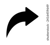 black arrow icon on white background. flat style. arrow icon for your web site design, logo, app, UI. arrow indicated the direction symbol. curved arrow sign. eps file 10.