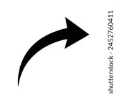 Black Arrow icon. black arrow icon on white background. flat style. arrow icon for your web site design, logo, app, UI. curved arrow sign. Vector illustration. Eps file 533.