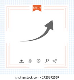 black arrow icon on white background. flat style. arrow icon for your web site design, logo, app, UI. arrow indicated the direction symbol. curved arrow sign