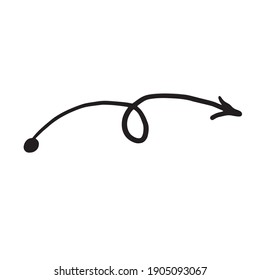 icono de flecha negra en un fondo blanco. Con corazones, puntos. Estilo plano. icono de flecha para tu diseño de sitio web, logotipo, aplicación, ui. la flecha apunta al símbolo de dirección. flecha curvada.