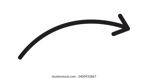 black arrow icon on white background. flat style. arrow icon for your web site design, logo, app, UI. arrows indicate direction symbols. curved arrow. eps 10. vector.