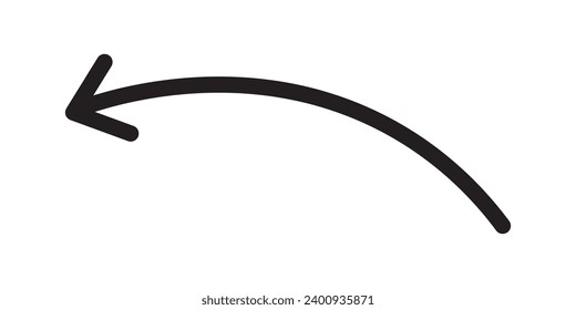 black arrow icon on white background. flat style. arrow icon for your web site design, logo, app, UI. arrows indicate direction symbols. curved arrow. eps 10. vector.