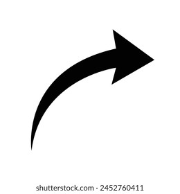 Black Arrow icon. black arrow icon on white background. flat style. arrow icon for your web site design, logo, app, UI. curved arrow sign. Vector illustration. Eps file 533.