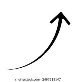 black arrow icon on white background. flat style. arrow icon for your web site design, logo, app, UI. arrow indicated the direction symbol. curved arrow sign. icon design eps 10