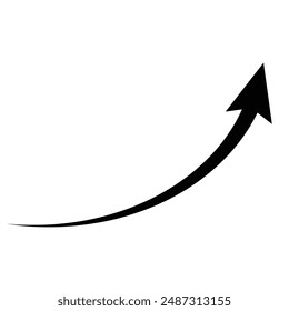 black arrow icon on white background. flat style. arrow icon for your web site design, logo, app, UI. arrow indicated the direction symbol. curved arrow sign. icon design eps 10
