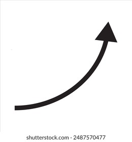 black arrow icon on white background. flat style. arrow icon for your web site design, logo, app, UI. arrow indicated the direction symbol. curved arrow sign.