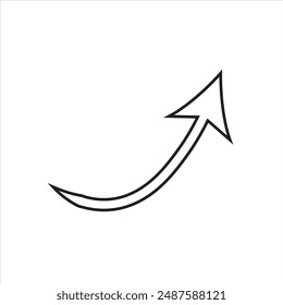 black arrow icon on white background. flat style. arrow icon for your web site design, logo, app, UI. arrow indicated the direction symbol. curved arrow sign.