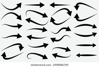 black arrow icon on white background. flat style. arrow icon for your web site design, logo, app, UI. arrow indicated the direction symbol. curved arrow sign.