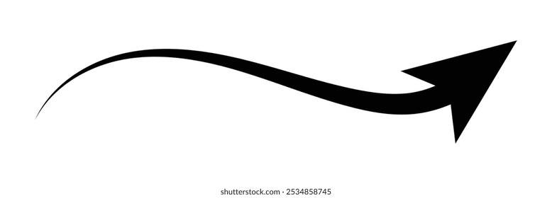 Black arrow icon on white background. flat style. arrow icon for your web site design, logo, app, UI. arrow indicated the direction symbol. curved arrow sign in eps 10.