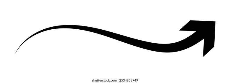 Black arrow icon on white background. flat style. arrow icon for your web site design, logo, app, UI. arrow indicated the direction symbol. curved arrow sign in eps 10.