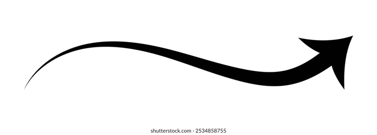 Black arrow icon on white background. flat style. arrow icon for your web site design, logo, app, UI. arrow indicated the direction symbol. curved arrow sign in eps 10.