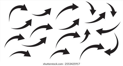 Black arrow icon on white background. flat style. arrow icon set. Arrow up icons. Vector illustration.