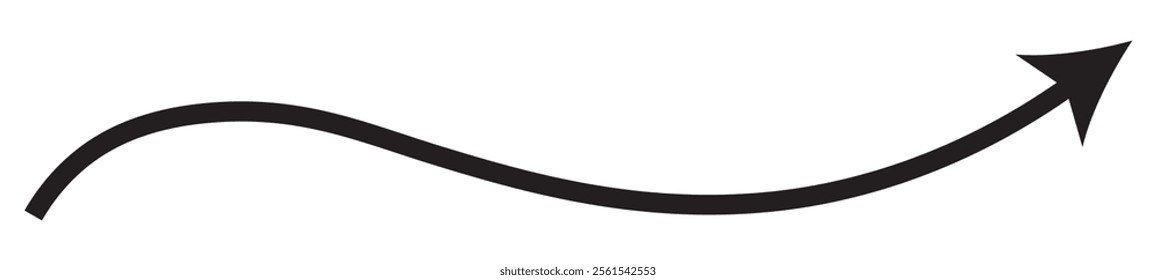 black arrow icon on white background. flat style. arrow icon.  curved arrow sign.
