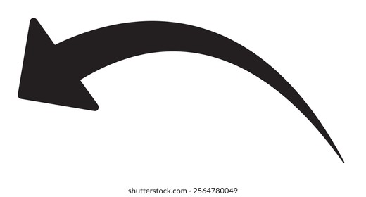 Black Arrow icon. black arrow icon on white background. flat style. arrow icon for your web site design, logo, app, UI. curved arrow sign. Vector illustration